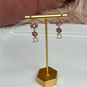 DIOR VINTAGE FLOWER DROP EARRINGS